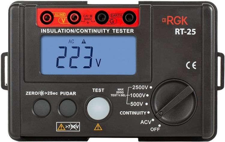 

Мегаомметр RGK RT-25 с поверкой, RT-25