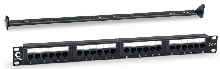 

Патч-панель Cabeus PL-24-Cat.5e-Dual 19", 1U, Cat 5e, 24 порта RJ45 (8p8c), неэкранированная, Dual IDC (110/KRONE), PL-24-Cat.5e-Dual