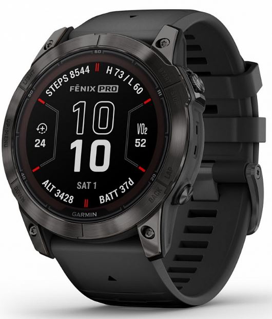 

Часы Garmin Fenix 7X Pro 010-02778-11 Sapphire Solar Edition, Титановый угольно-серый корпус с DLC-покрытием и черным ремешком, Fenix 7X Pro