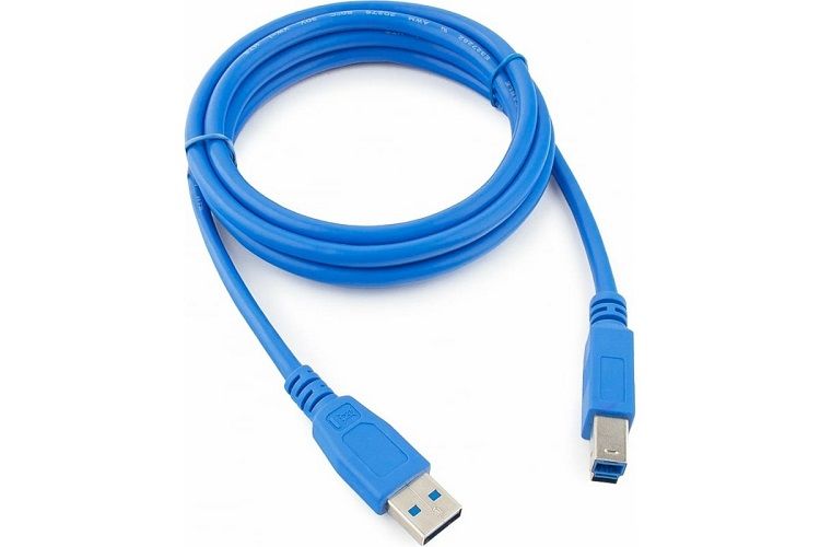 Кабель интерфейсный USB 3.0 Cablexpert AM/BM Pro, 1.8 м, позол.конт., синий, пакет