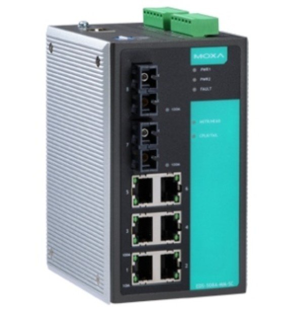 

Коммутатор управляемый MOXA EDS-508A-MM-SC 6x10/100 BaseTx ports, 2 multi mode 100 BaseFx ports, SC, EDS-508A-MM-SC