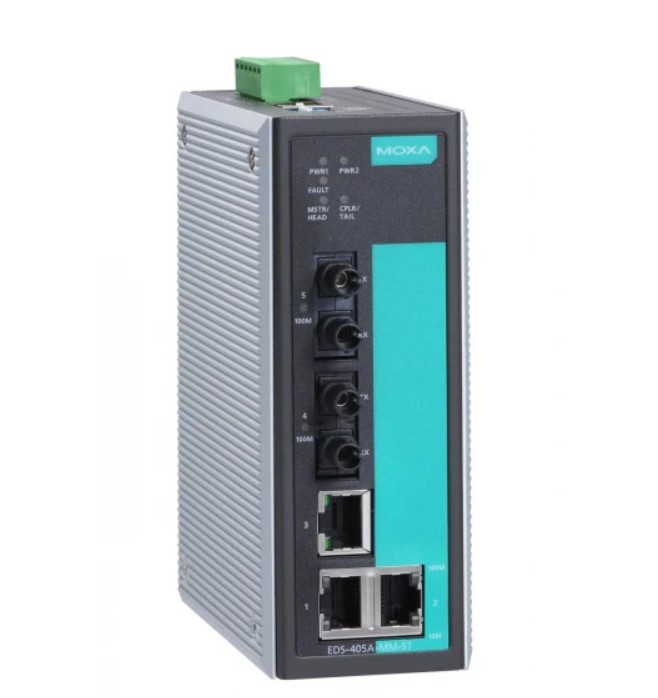 

Коммутатор управляемый MOXA EDS-405A-MM-ST-T 3x10/100BaseTx ports,2 multi mode 100Fx, EDS-405A-MM-ST-T