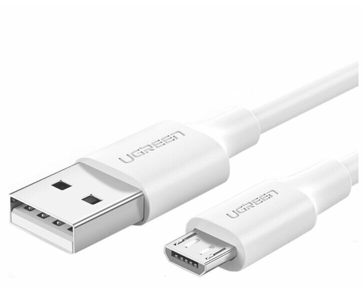 

Кабель интерфейсный UGREEN US289 USB 2.0 A to Micro USB Nickel Plating, длина: 0,5м Цвет: белый, US289