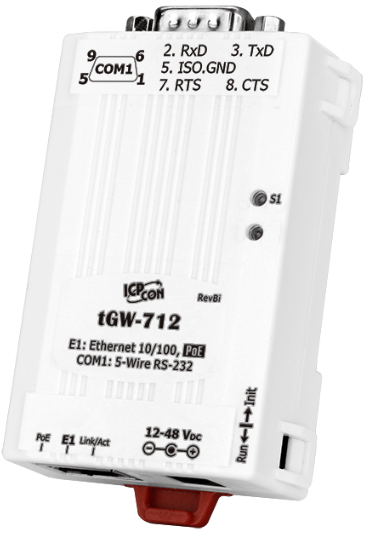 

Преобразователь ICP DAS tGW-712 Tiny Modbus/TCP to RTU/ASCII gateway with PoE and 1 RS-232 Port (RoHS), tGW-712