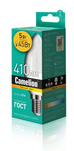 

Лампа светодиодная Camelion LED7-C35/830/E14, LED7-C35/830/E14