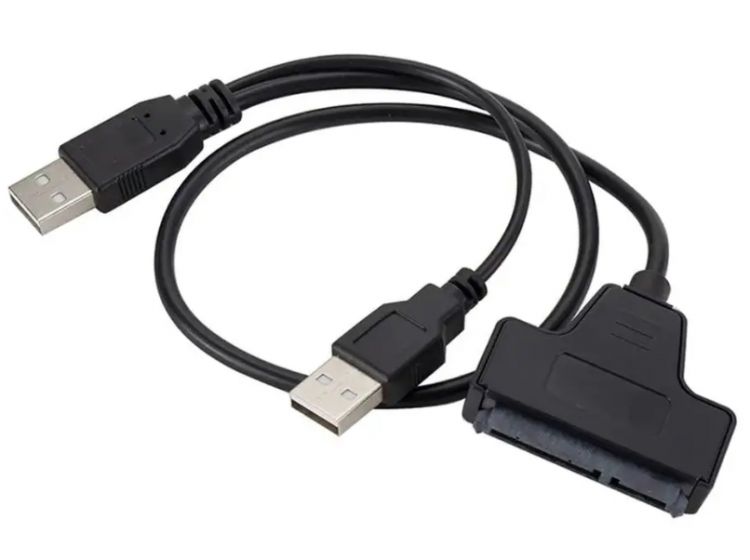 

Кабель-адаптер ORIENT UHD-300 USB 2.0 to SATA SSD/HDD 2.5", двойной USB кабель, UHD-300