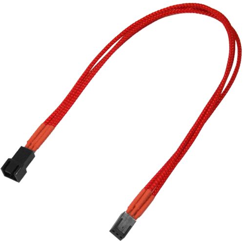 Удлинитель Nanoxia NX3PV3ER 3-pin, 30см, индивидуальная оплетка, красный