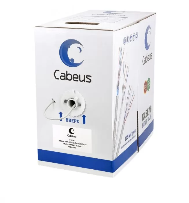 Cabeus UTP-2P-Cat.5e-SOLID-LSZH-GY