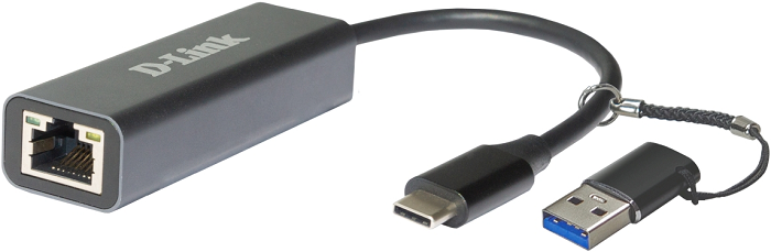 Сетевой адаптер D-link DUB-2315/A1A 2.5 Gigabit Ethernet/USB Type-C с переходником USB Type-C/USB Type-A