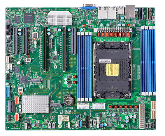 Материнская плата E-ATX Supermicro MBD-X13SEI-TF-B (LGA4677, C741, 8*DDR5 (4800), 10*SATA 6G, 2*M.2, 7*PCIE, 2*10Glan, IPMI lan, 2*USB 3.2, 2*USB 2.0)