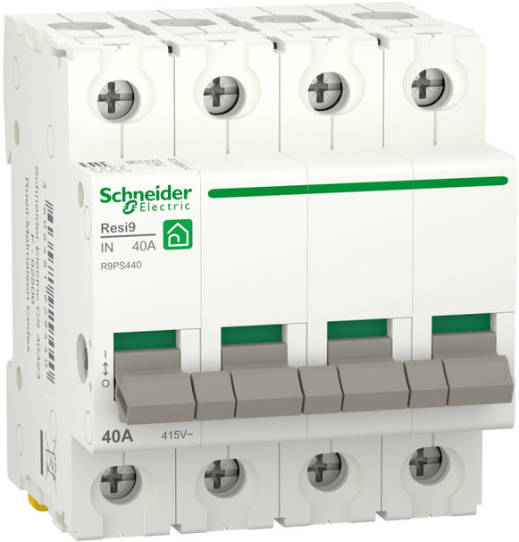 

Выключатель нагрузки Schneider Electric RESI9 R9PS440 (мод. рубильник) 40А 4P, RESI9