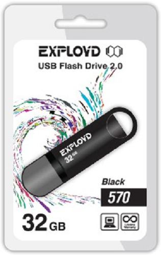 

Накопитель USB 2.0 32GB Exployd 570 чёрный, 570