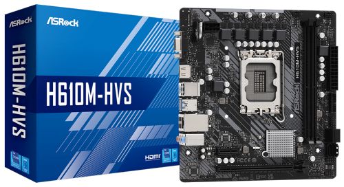 Материнская плата mATX ASRock H610M-HVS LGA1700, H610, 2*DDR4(3200), 4*SATA 6G, 2*PCIE, 7.1CH, Glan,