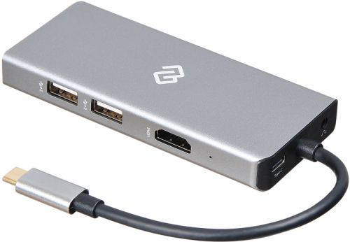 Док-станция Digma DS-970UC_G 11 портов (HDMI (4K 30Hz, FULL HD 60Hz), VGA, RJ45, 2xUSB 2.0, 2xUSB 3.0, audio 3.5mm, PD 3.0 USB-C 60W, MicroSD, SD)