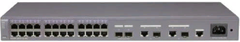 Коммутатор Huawei S2350-28TP-EI-AC 02355246 24 Ethernet 10/100 ports, 2 Gig SFP and 2 dual-purpose 10/100/1000 or SFP,AC 110/220V,front access шлюз eltex tau 16 ip ac s 16хfxs 3хrj45 10 100 1000 sip h 323 1u ac 220v