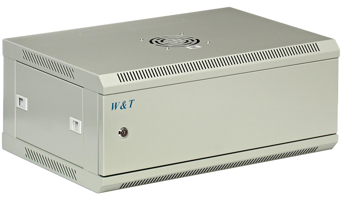 

Шкаф настенный 19", 4U W&T M046045GWTWOF 600x450 мм, дверь глухая металл, цвет серый. Без вент., M046045GWTWOF