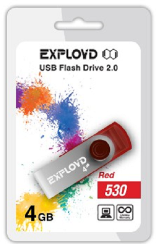 

Накопитель USB 2.0 4GB Exployd 530 красный, 530