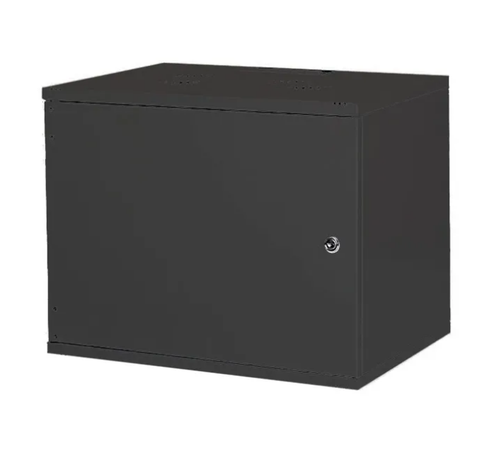 цена Шкаф настенный LANDE LN-SH12U5440-BL-F0-2 NetBOX SOHO, 12U 19, 540x400x595мм, разборный, дверь металл, цвет черный