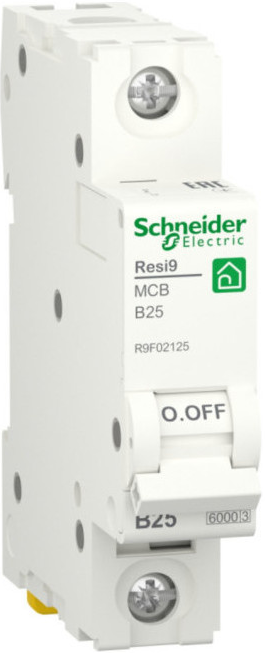 

Автоматический выключатель Schneider Electric RESI9 (B) 25А 1P 6000A, RESI9