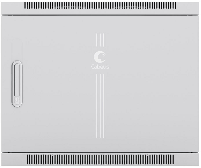 Шкаф настенный 19", 15U Cabeus SH-05F-15U60/60m-R 600x600x769mm (ШхГхВ) дверь металл, цвет серый (RAL 7035)