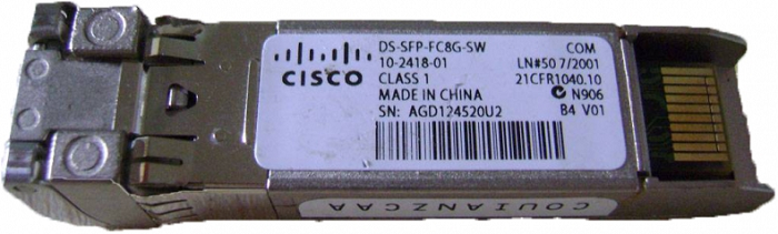 Трансивер Cisco DS-SFP-FC8G-SW= 8Gbps Fibre Channel SW SFP+, LC, Spare, цвет серебристый - фото 1