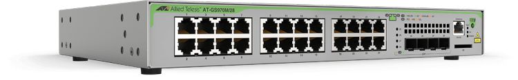 Коммутатор Allied Telesis AT-GS970M/28 24x10/100/1000T ports and 4xSFP uplink slots (100/1000X SFP), AC power