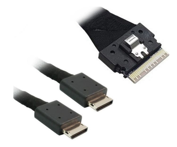 комплект кабелей broadcom 05 60003 00 Кабель ACD ACD-60001-ZC (P5052DR10990-1) Slimline SASx8 (SFF8654) -to- 2x OCuLink x4 (SFF8611), 1M, (Broadcom 05-60001-00)