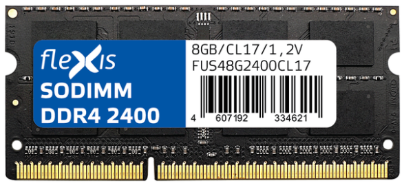 Модуль памяти SODIMM DDR4 8GB Flexis FUS48G2400CL17 2400MHz PC4-19200 1,2V - фото 1