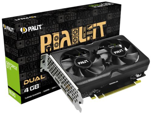 Видеокарта PCI-E Palit GeForce GTX 1630 Dual  (NE6163001BG6-1175D) 4GB GDDR6 64bit 12nm 1740/12000MHz HDMI/2*DP Ret