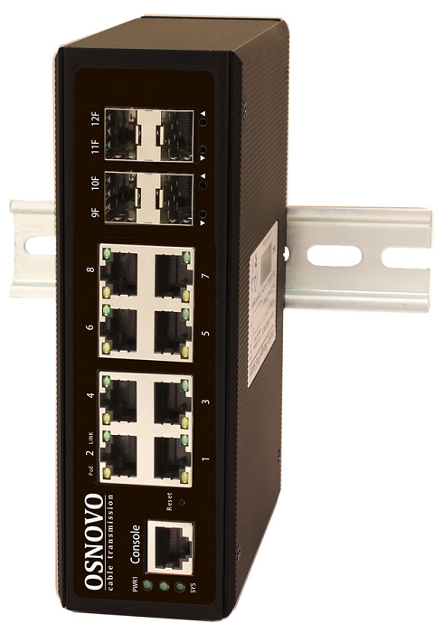 

Коммутатор управляемый OSNOVO SW-70804/IL 8хGE Rj45 + 4 GE SFP. 8 x GE (10/100/1000Base-T) + 4 x GE SFP (1000Base-X). L2 (Full Managed). Питание DC12-, SW-70804/IL