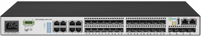 

Коммутатор управляемый SNR SNR-S2995G-24FX уровня 3, 16 портов 100/1000BaseX SFP, 8 Combo портов GE, 4 порта 1/10G SFP+, RPS DC 12V, SNR-S2995G-24FX