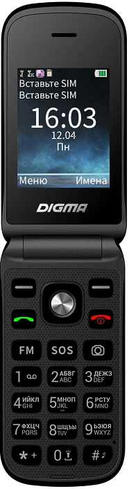 

Мобильный телефон Digma VOX FS240 VT2074MM black 32Mb 2Sim 2.44" 240x320 0.08Mpix GSM900/1800 FM черный 1497204, VOX FS240