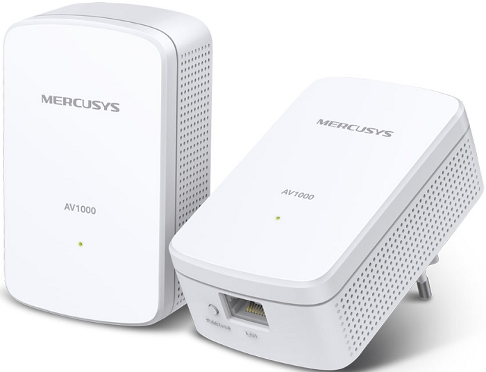 

Адаптер powerline Mercusys MP500 KIT AV1000 Gigabit Powerline Kit, HomePlug AV2 standard, 1 Gigabit port, 300m over electrical circuits, plug and play, MP500 KIT