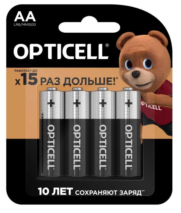 

Батарейка OPTICELL 5051001 алкалиновый AA/LR6 (блист. 4шт) Basic Opticell, 5051001