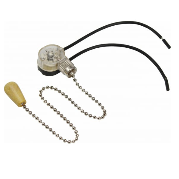 Выключатель Rexant 32-0103 для настенного светильника c проводом и деревянным наконечником «Silver»