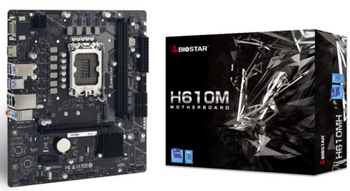 Материнская плата mATX Biostar H610MH (LGA1700, H610, 2*DDR4(3200), 4*SATA 6G, M.2, 2*PCIE, 7.1CH, G