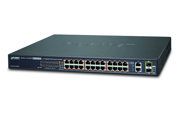 Коммутатор PoE Planet FGSW-2624HPS 24-Port 10/100TX 802.3at High Power POE + 2-Port Gigabit TP/SFP Combo Managed Ethernet Switch (220W)