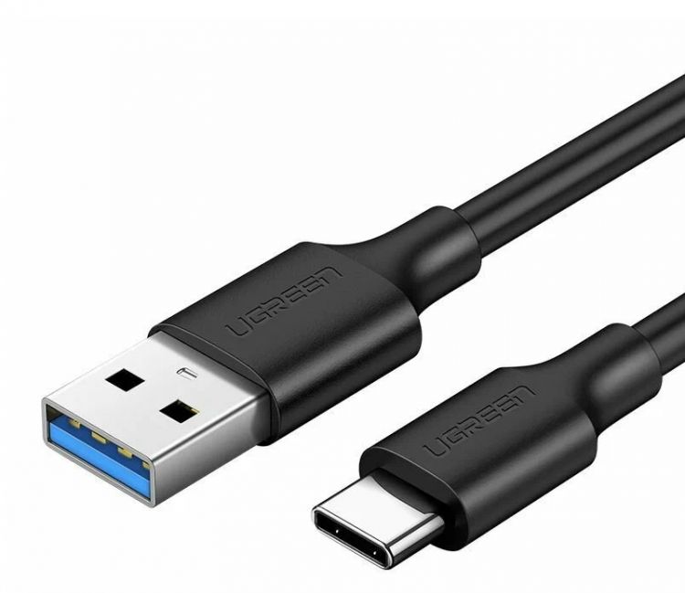 Кабель USB 3.0 UGREEN US184 A Male to Type C Male Cable Nickel Plating. Длина: 1,5 м. Цвет: черный