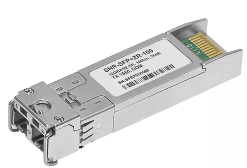 

Модуль SFP+ SNR SNR-SFP+ZR-100 двухволоконный 10GBASE-ZR, разъем LC, рабочая длина волны 1550нм, дальность до 100км (26dB), SNR-SFP+ZR-100