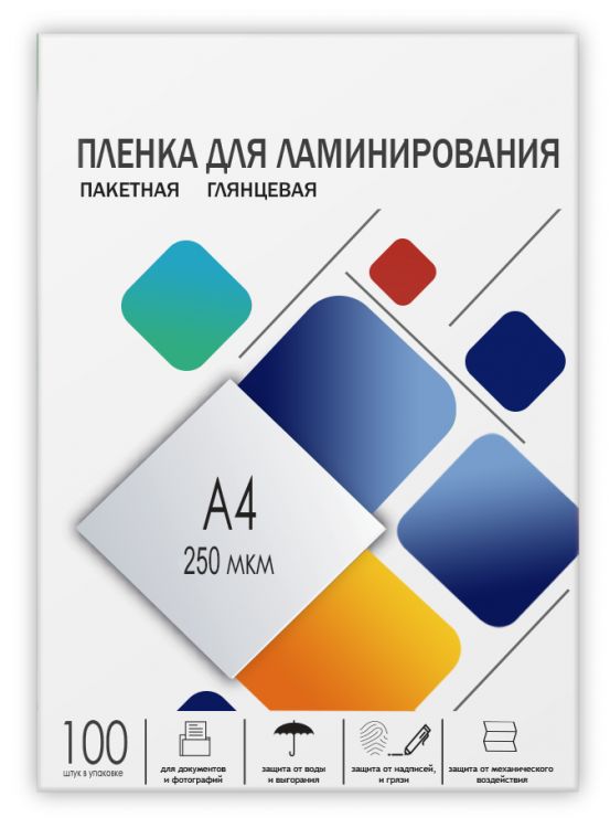 

Пленка ГЕЛЕОС LPA4-250 для ламинирования, А4, 216х303, 100шт, 250 мкм, LPA4-250