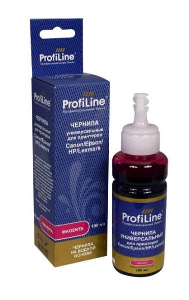 

Чернила ProfiLine PL_INK_U_M_100ml для принтеров Canon/Epson/HP/Lexmark универсальные на водной основе Magenta 100 мл, PL_INK_U_M_100ml