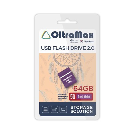 

Накопитель USB 2.0 64GB OltraMax OM-64GB-50-Dark Violet 50 фиолетовый, OM-64GB-50-Dark Violet