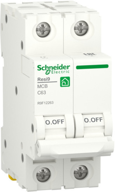 

Автоматический выключатель Schneider Electric RESI9 Resi9 - 2P, тип хар-ки C, 63 А, 400 В AC, 6кА, RESI9