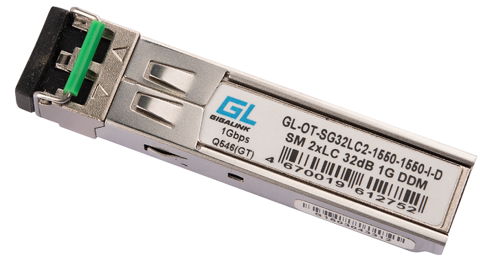 Модуль GIGALINK GL-OT-SG32LC2-1550-1550-I-D SFP, 1Гбит/c, два волокна SM, 2xLC, 1550 нм, DDM, 32 дБ (до 120 км) фотографии
