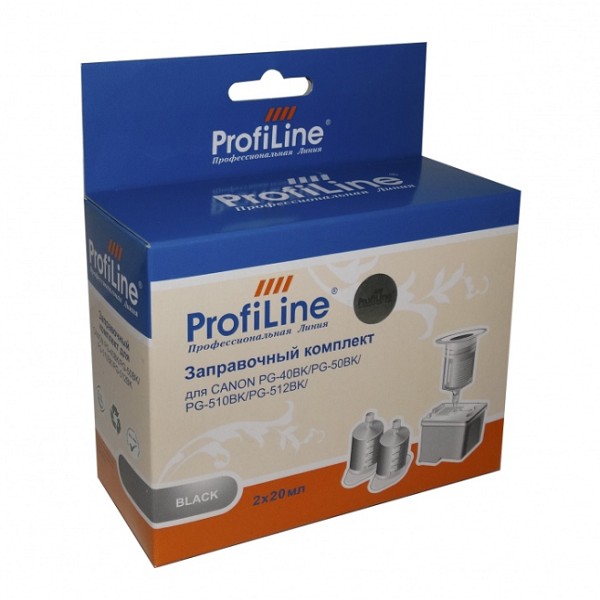 

Чернила ProfiLine PL_INK_PG-40_BK_2*20ml PL-PG-40/PG-50/PG-510/PG-512 для принтеров Canon FAX JX200/JX210/JX500/JX510/MultiPASS 450/PIXMA/MP140/MP150/, PL_INK_PG-40_BK_2*20ml