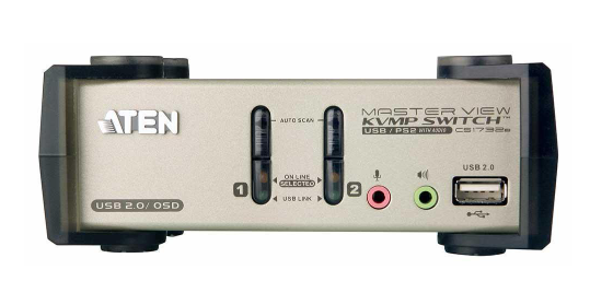 Переключатель KVM Aten CS1732B-AT-G 2-Port PS/2-USB VGA/Audio KVMP Switch with OSD