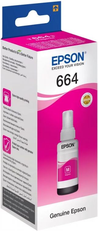 

Контейнер с чернилами Epson C13T664398 T6643, 70 мл., 7500 к., пурпурный, C13T664398