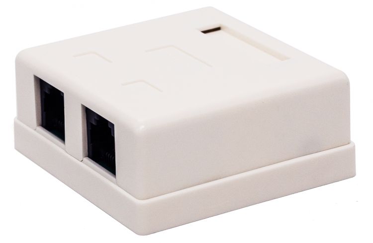 Компьютерная розетка настенная Filum FL-NA-SOCKET5E-2 5E кат., 2 х RJ-45/8p8c, 110/Krone