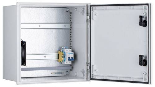 Шкаф NSGate NSP-4040 P404H0F0 400x400x200 комплект [1] с вентилятором, без нагревателя и оптического, цвет серый - фото 1