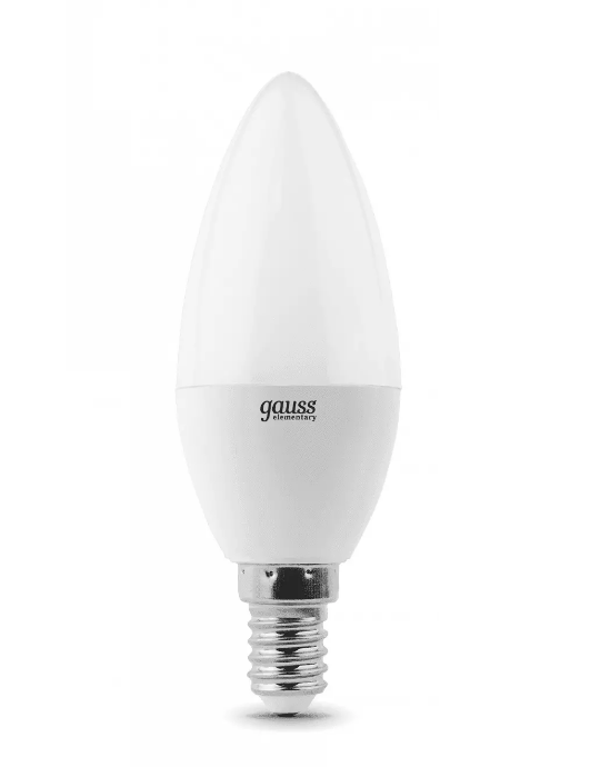 

Лампа Gauss 33126T Elementary свеча 6W 450lm 4100K E14 (3 лампы в упаковке) LED, 33126T